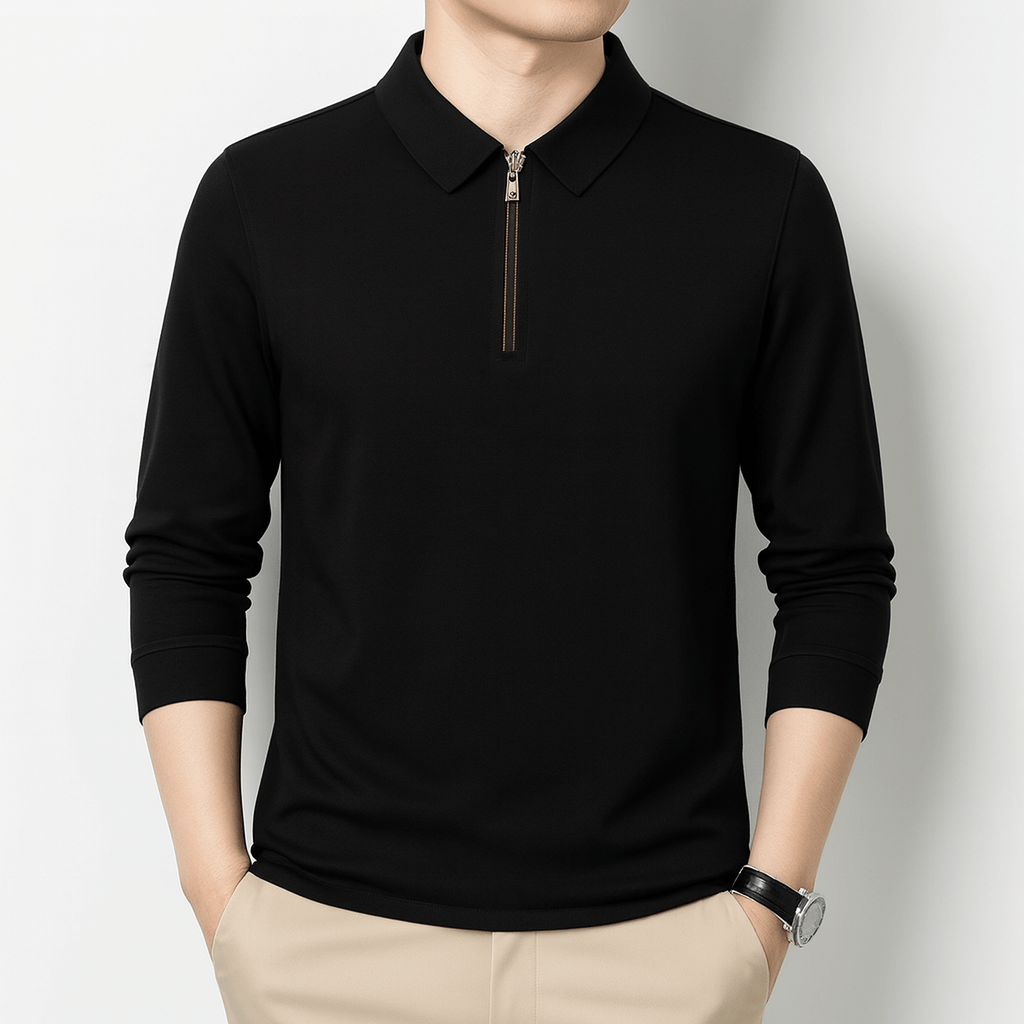 LUXEOUTFIT | Lässiger Pullover mit halbem Reißverschluss 4