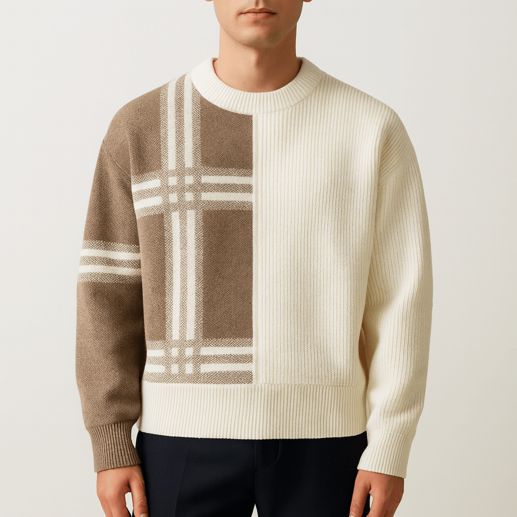 LUXEOUTFIT | Patchwork-Pullover mit Rundhalsausschnitt 0