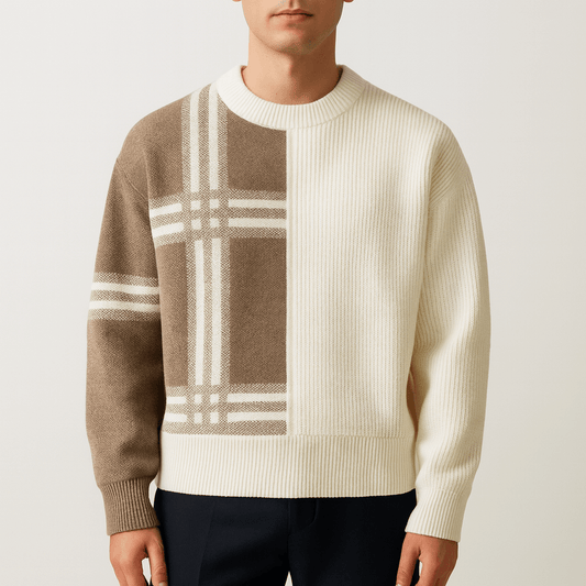 LUXEOUTFIT | Patchwork-Pullover mit Rundhalsausschnitt 0