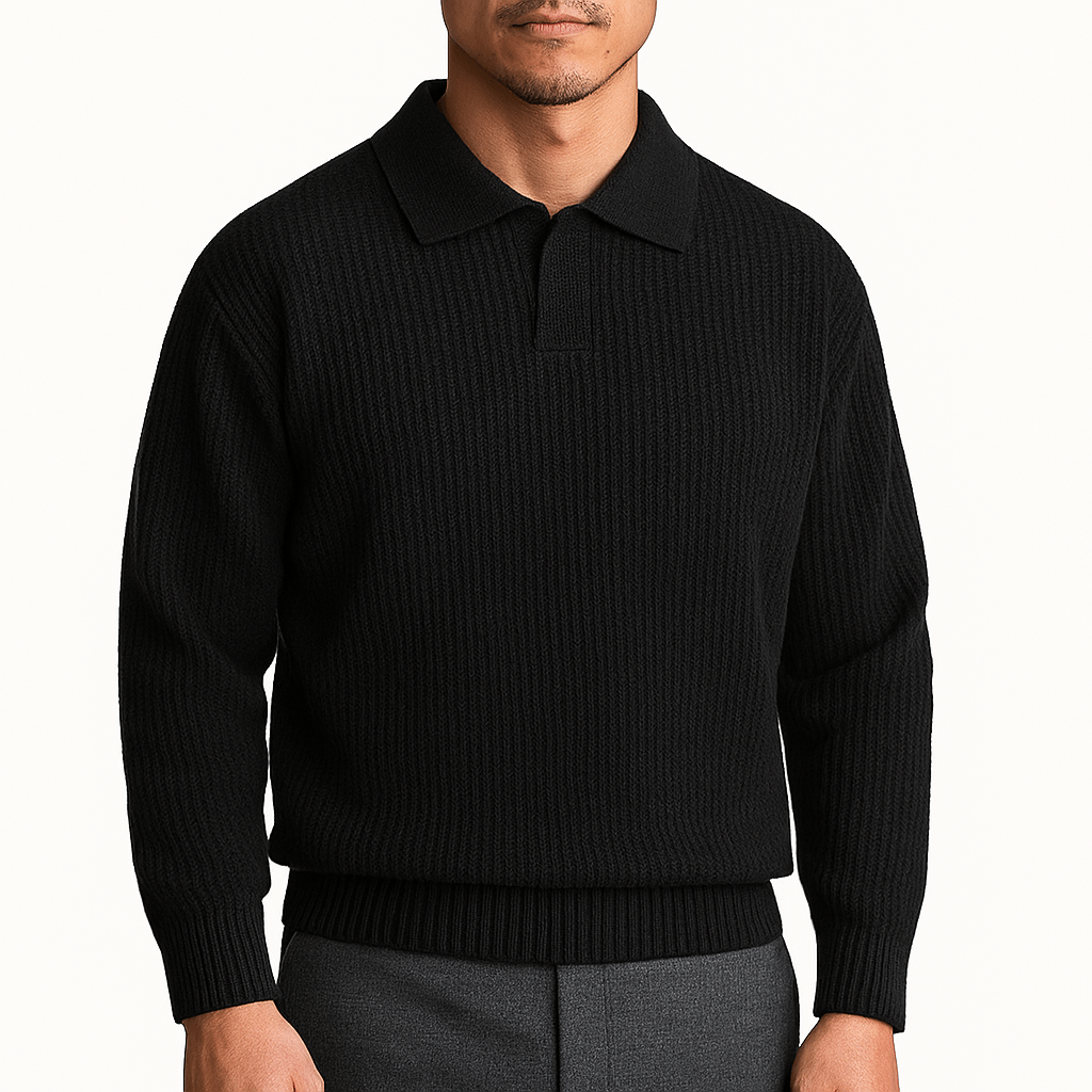 LUXEOUTFIT | Polopullover aus Waffelstrick 0