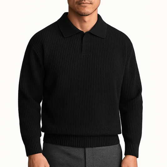 LUXEOUTFIT | Polopullover aus Waffelstrick 0