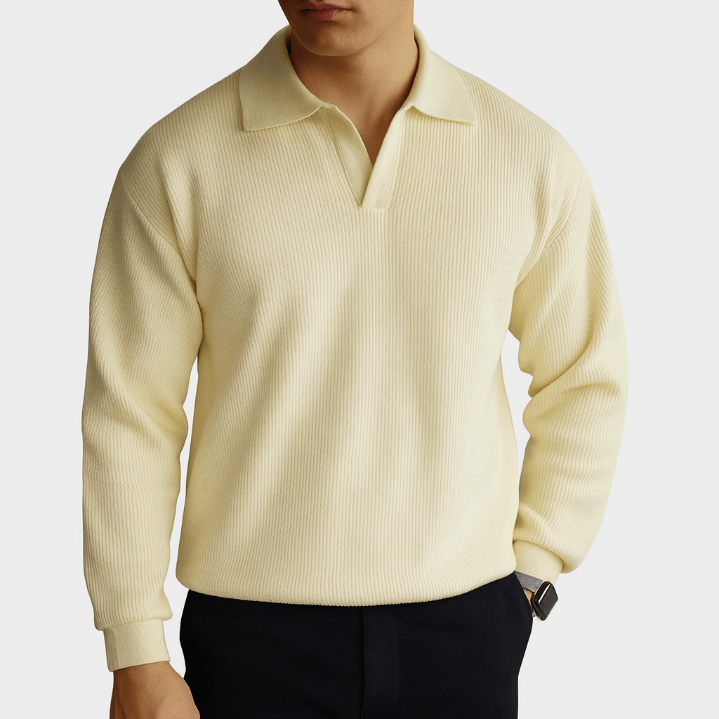 LUXEOUTFIT | Polopullover aus Waffelstrick 0