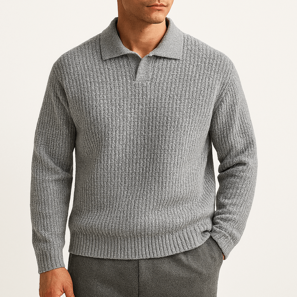 LUXEOUTFIT | Polopullover aus Waffelstrick 2