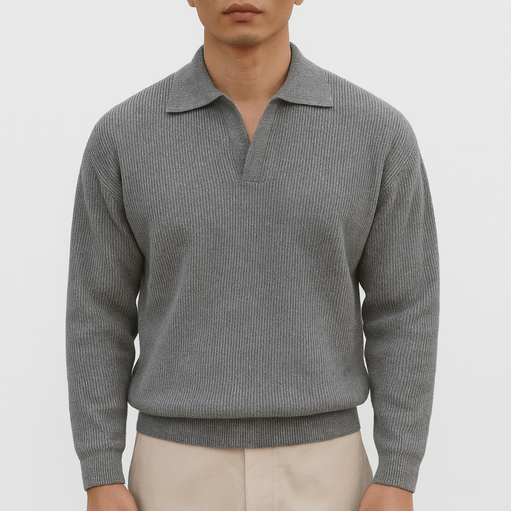 LUXEOUTFIT | Polopullover aus Waffelstrick 2