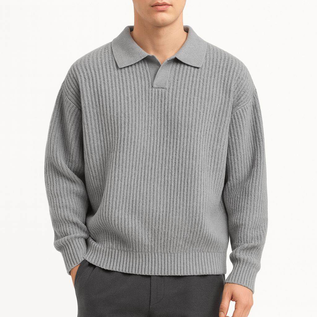 LUXEOUTFIT | Polopullover aus Waffelstrick 2