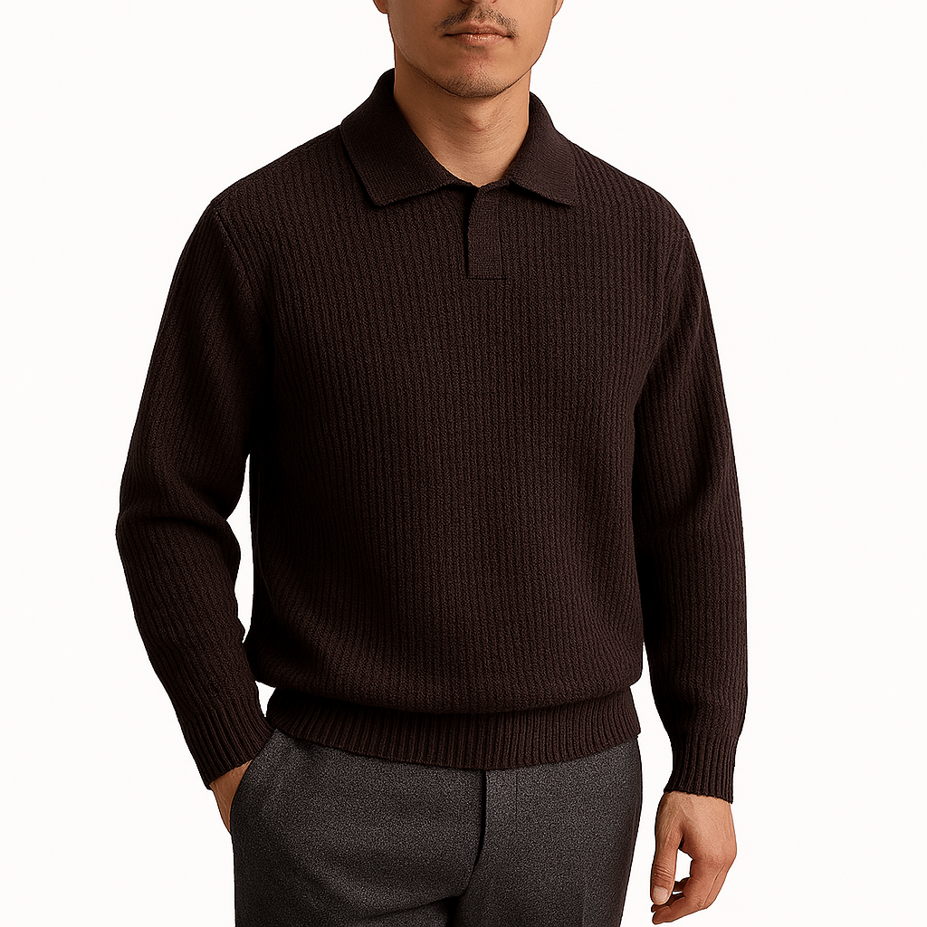 LUXEOUTFIT | Polopullover aus Waffelstrick 3
