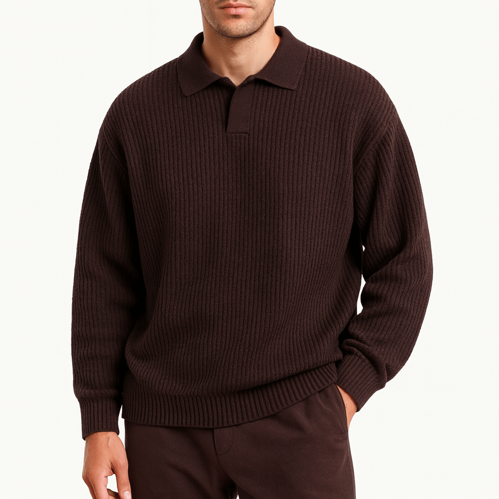 LUXEOUTFIT | Polopullover aus Waffelstrick 3