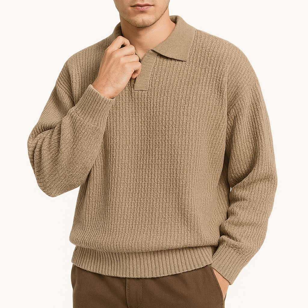 LUXEOUTFIT | Polopullover aus Waffelstrick 4