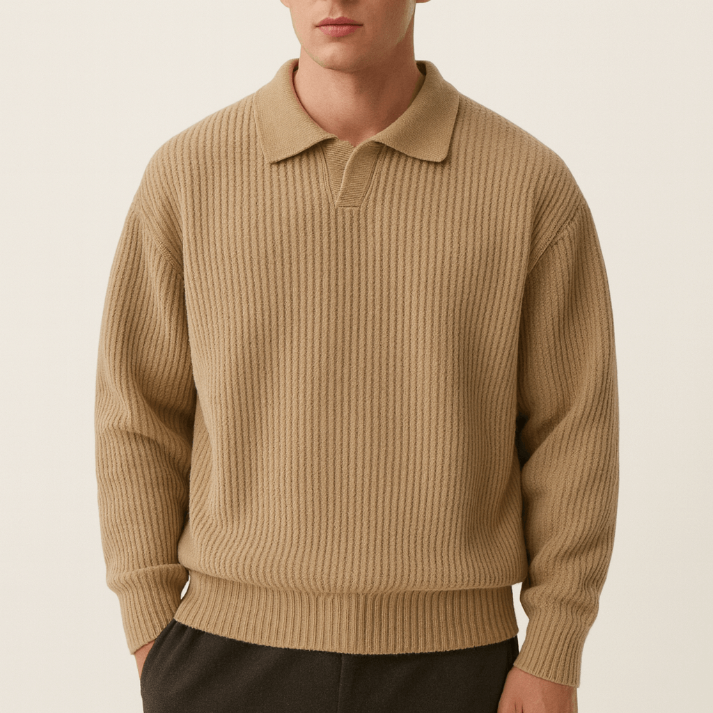 LUXEOUTFIT | Polopullover aus Waffelstrick 4