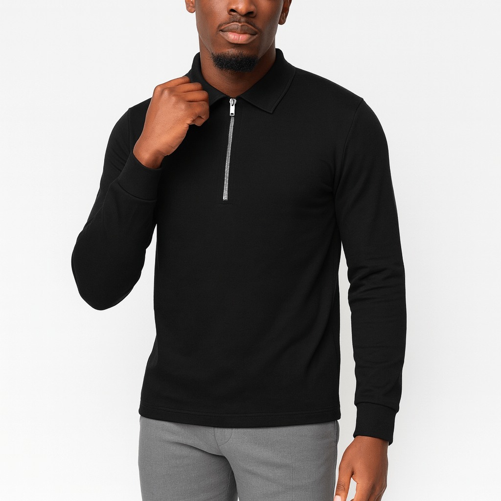 LUXEOUTFIT | Polopullover mit Reißverschluss 0
