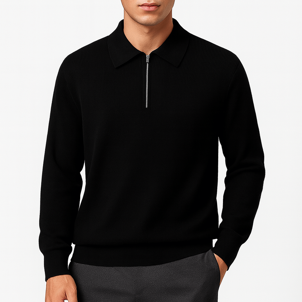 LUXEOUTFIT | Polopullover mit Reißverschluss 1