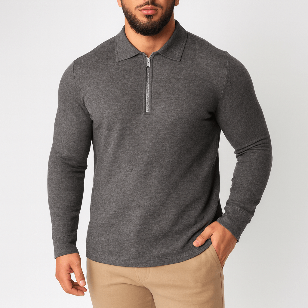 LUXEOUTFIT | Polopullover mit Reißverschluss 2