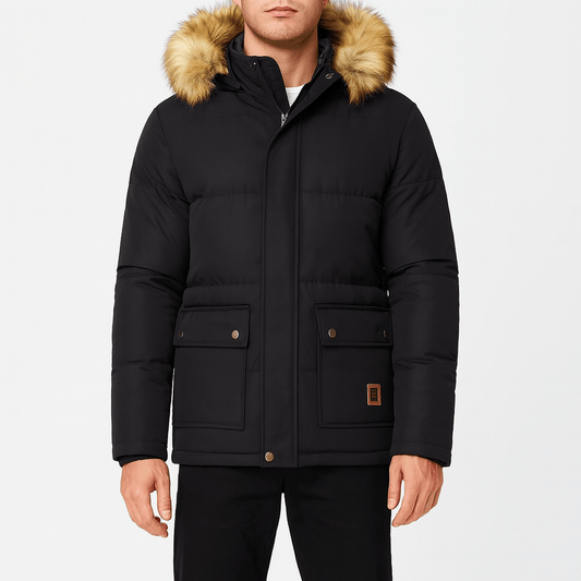 LUXEOUTFIT | Pufferjacke mit Kunstpelzfutter 0
