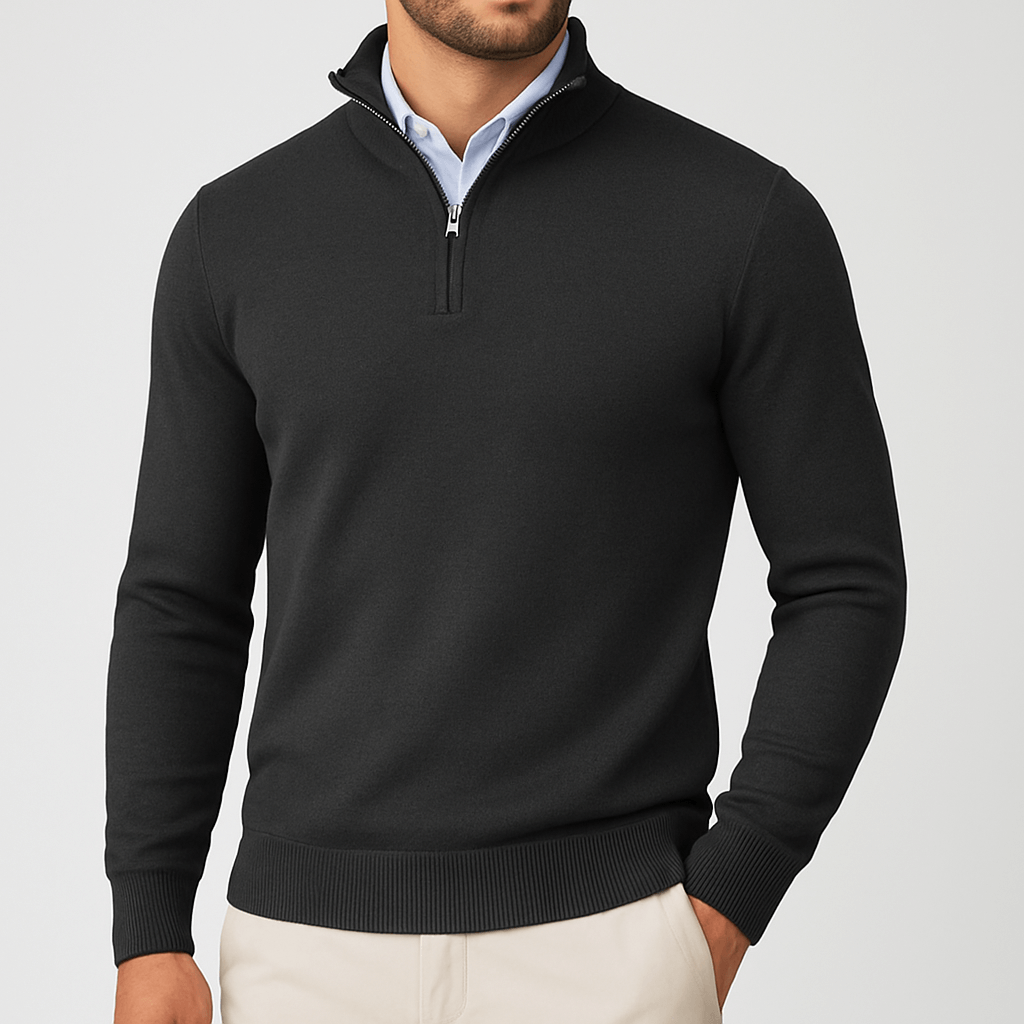LUXEOUTFIT | Pullover mit Reißverschlusskragen 0