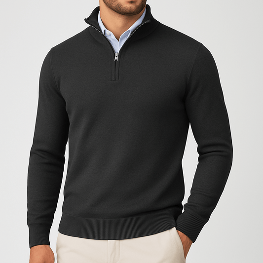 LUXEOUTFIT | Pullover mit Reißverschlusskragen 0