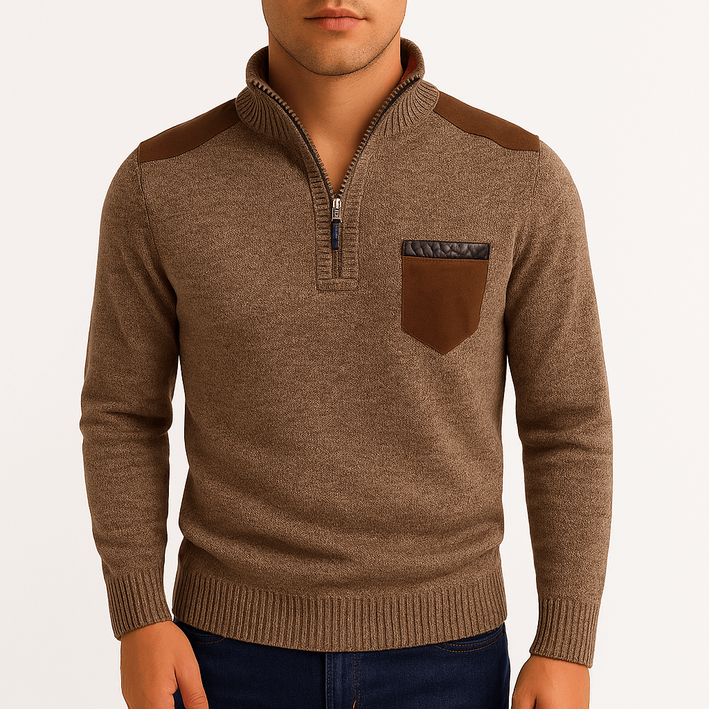 LUXEOUTFIT | Pullover mit Viertelreißverschluss 2