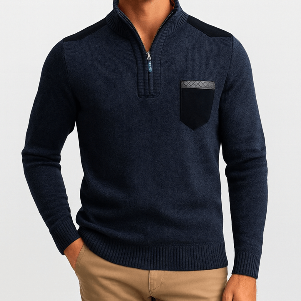 LUXEOUTFIT | Pullover mit Viertelreißverschluss 4