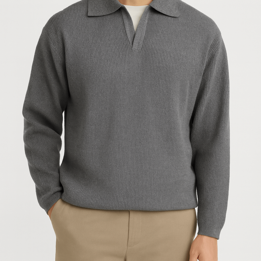 LUXEOUTFIT | Pullover mit gefaltetem Kragen 1