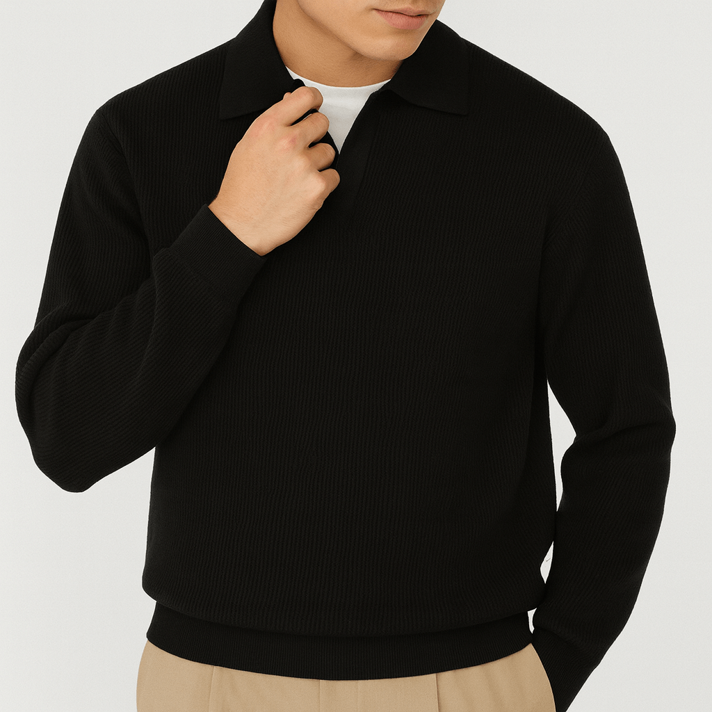 LUXEOUTFIT | Pullover mit gefaltetem Kragen 2