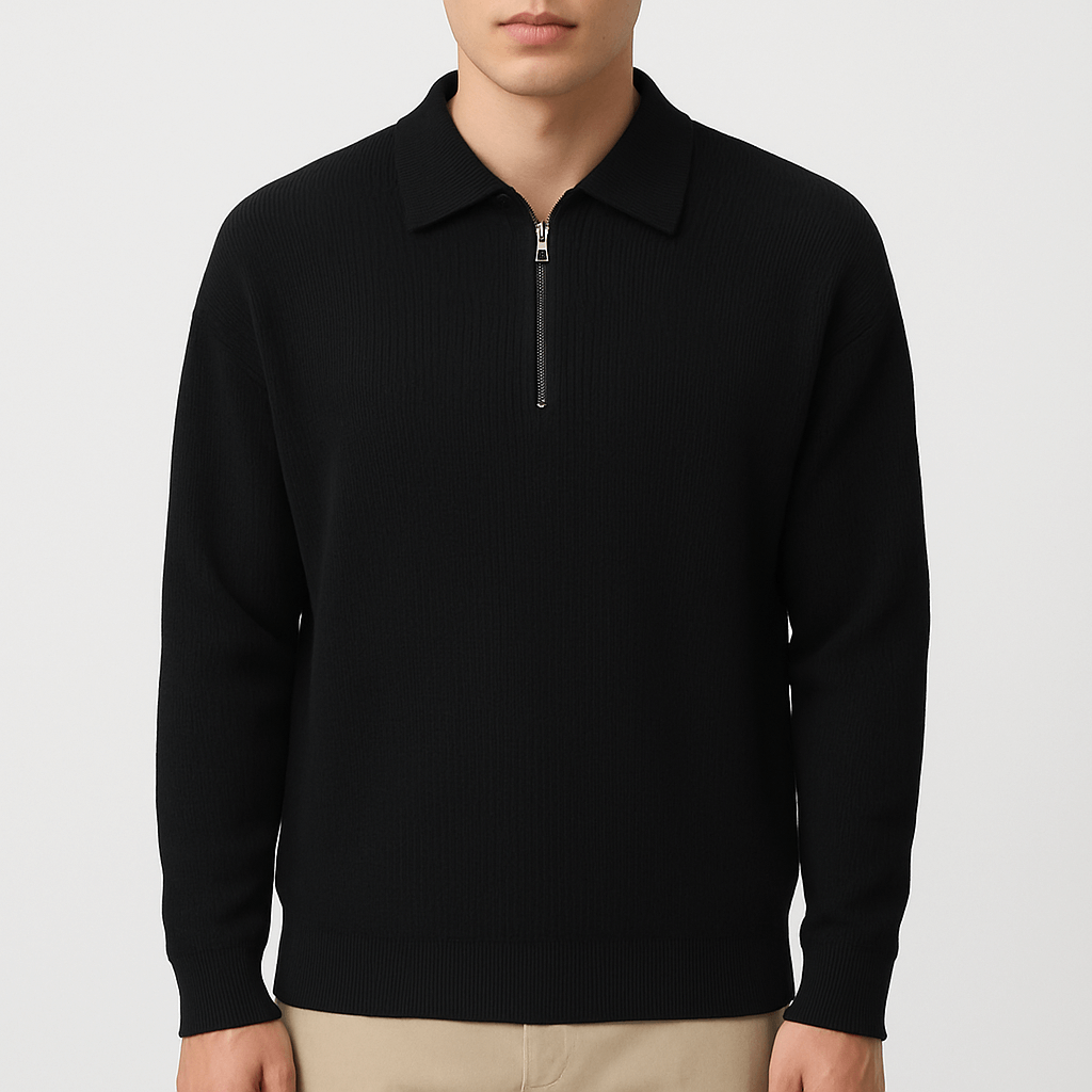 LUXEOUTFIT | Pullover mit halbem Reißverschluss 0