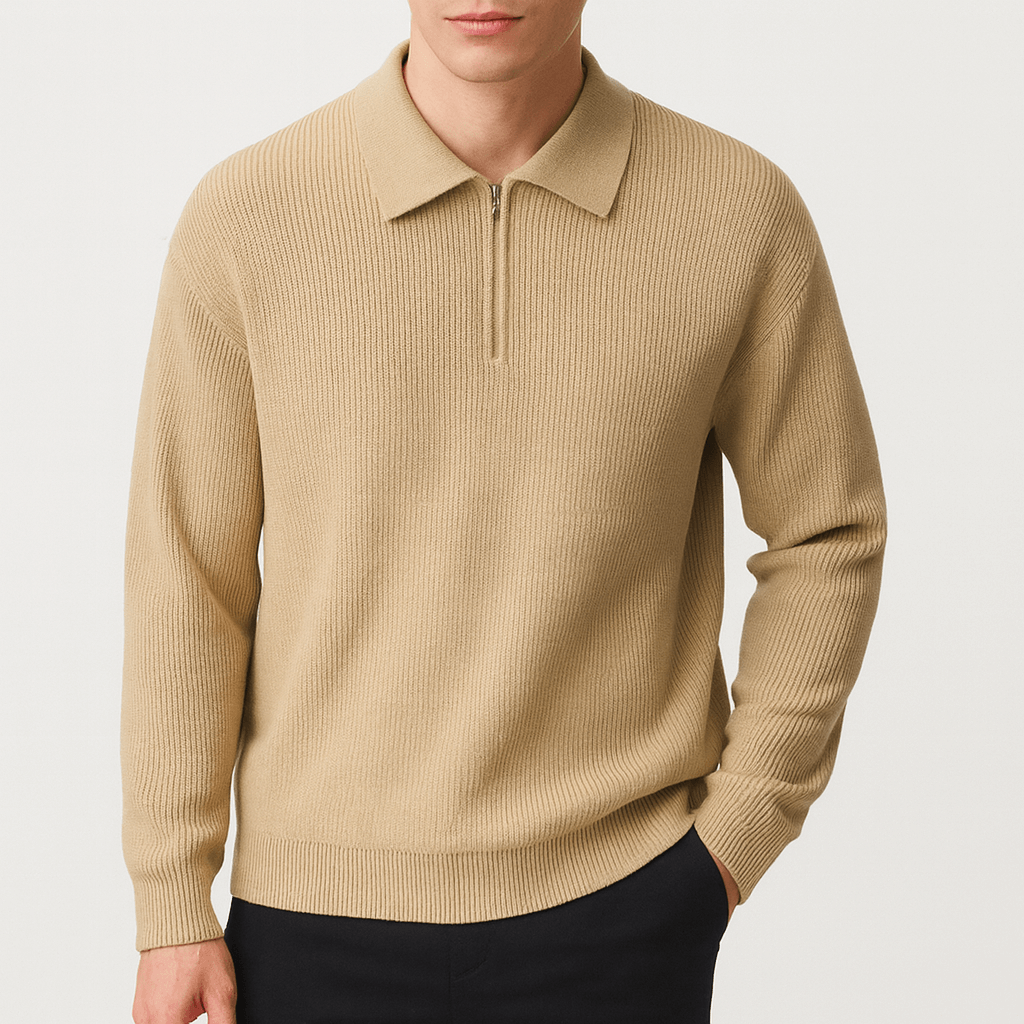 LUXEOUTFIT | Pullover mit halbem Reißverschluss 1