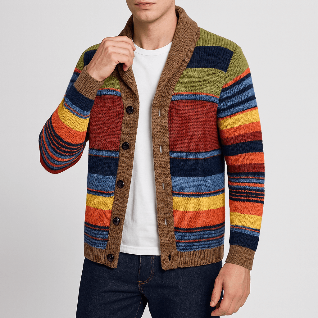 LUXEOUTFIT | Retro-Cardigan mit Streifen 0
