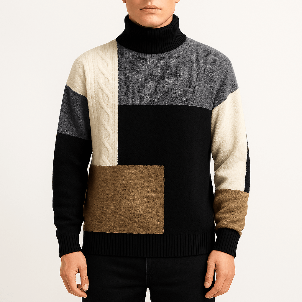 LUXEOUTFIT | Rollkragenpullover mit Farbblock 1