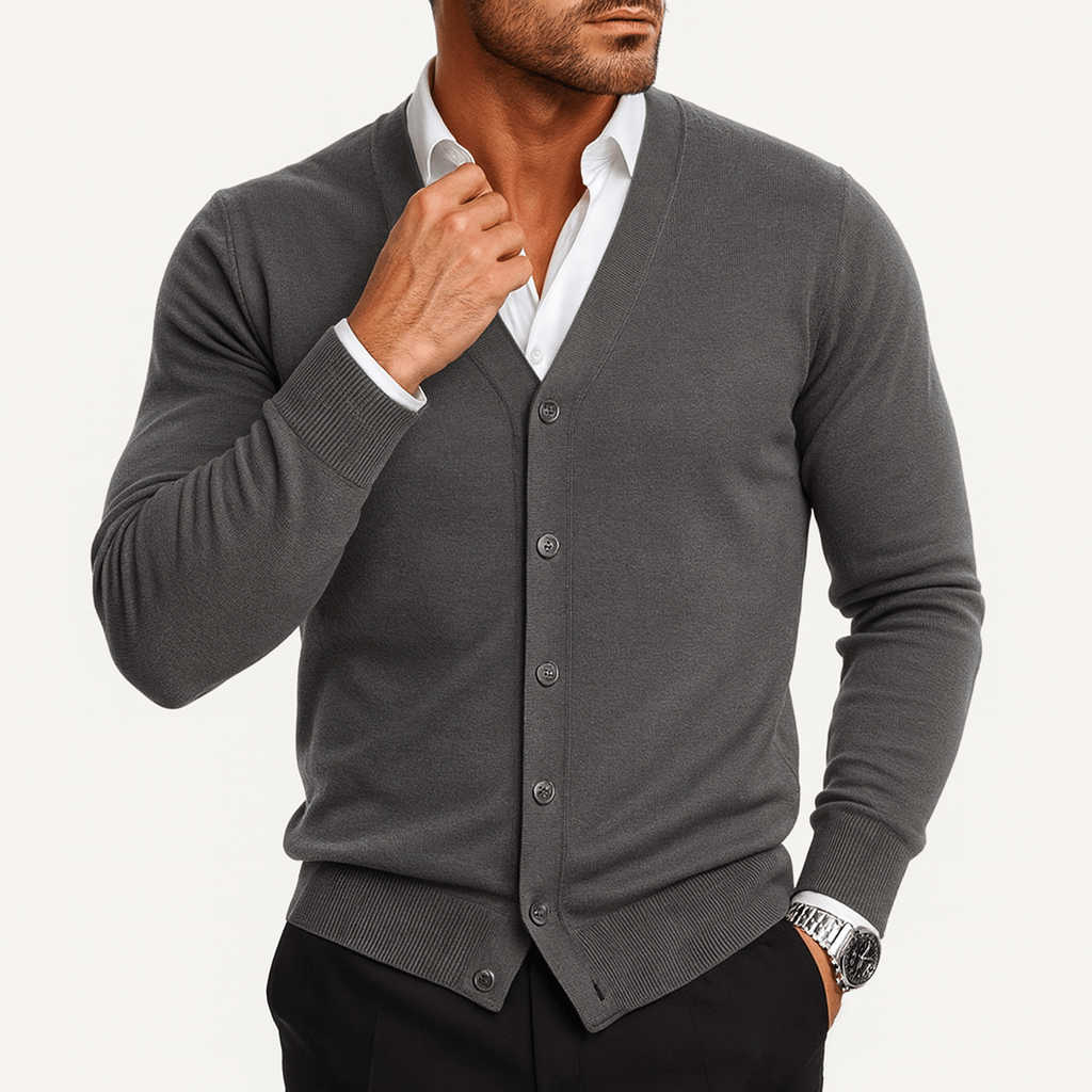 LUXEOUTFIT | Schmaler Cardigan mit V-Ausschnitt 3