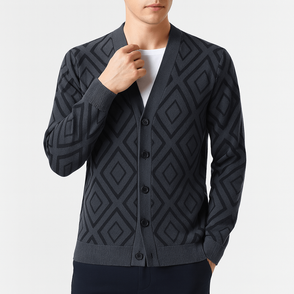 LUXEOUTFIT | Schmaler Jacquard-Cardigan 3