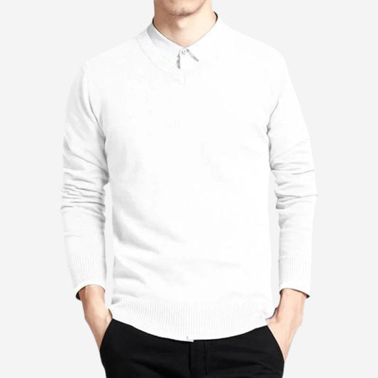 LUXEOUTFIT | Schmaler Pullover mit V-Ausschnitt 0