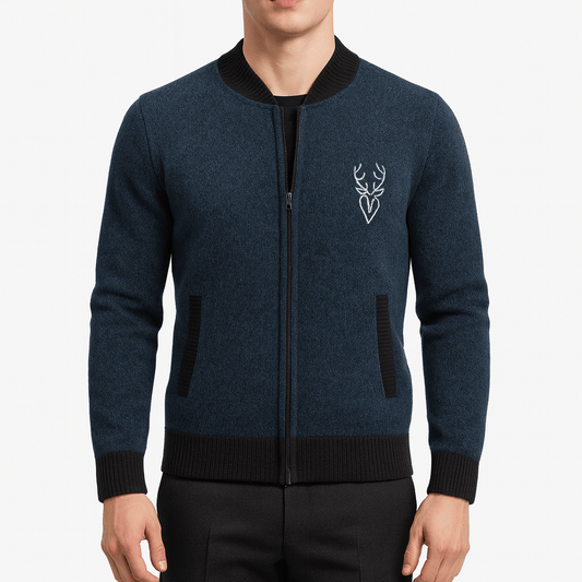 LUXEOUTFIT | Strick-Sweatshirt mit Reißverschluss 0