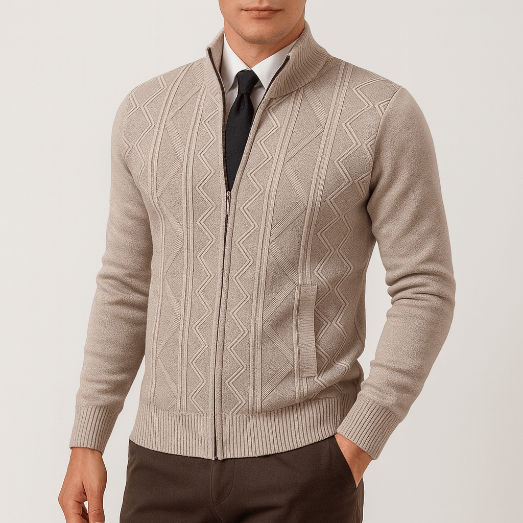 LUXEOUTFIT | Strickjacke mit Reißverschluss 1