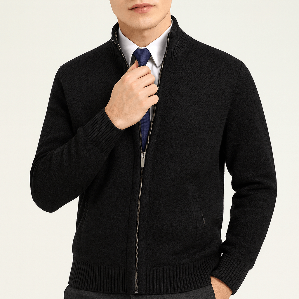 LUXEOUTFIT | Strickjacke mit Reißverschluss und Stehkragen 3