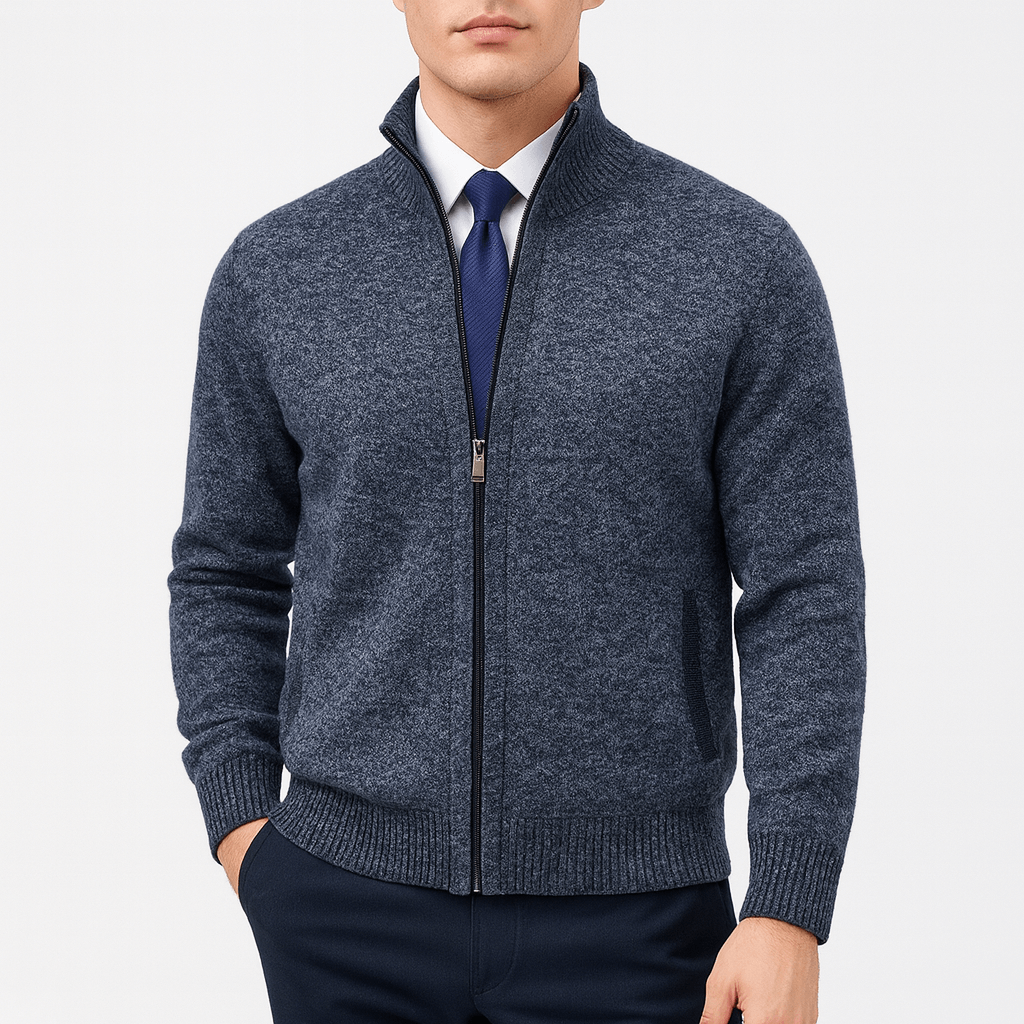 LUXEOUTFIT | Strickjacke mit Reißverschluss und Stehkragen 4