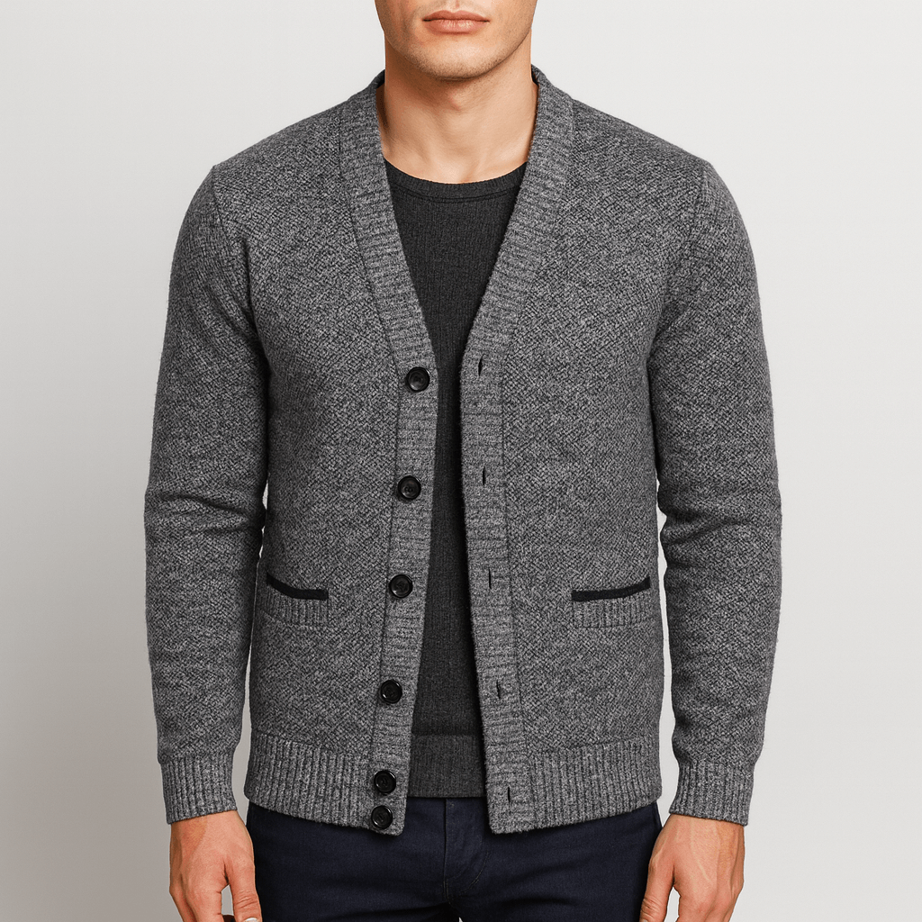 LUXEOUTFIT | Strickjacke mit V-Ausschnitt und Knöpfen 0