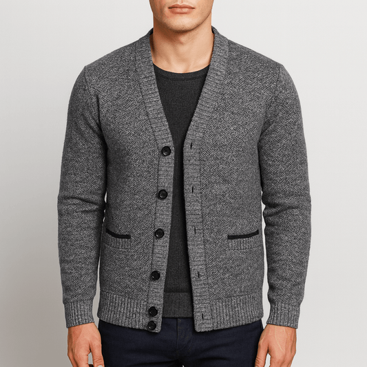LUXEOUTFIT | Strickjacke mit V-Ausschnitt und Knöpfen 0