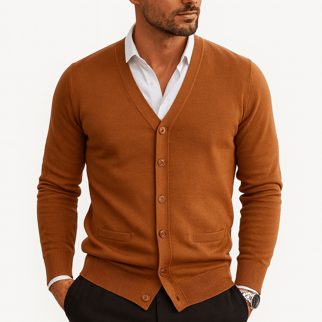 LUXEOUTFIT | Strickjacke mit V-Ausschnitt und Knöpfen 2