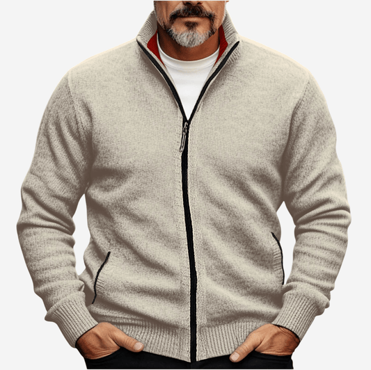 LUXEOUTFIT | Strickjacke mit durchgehendem Reißverschluss 0