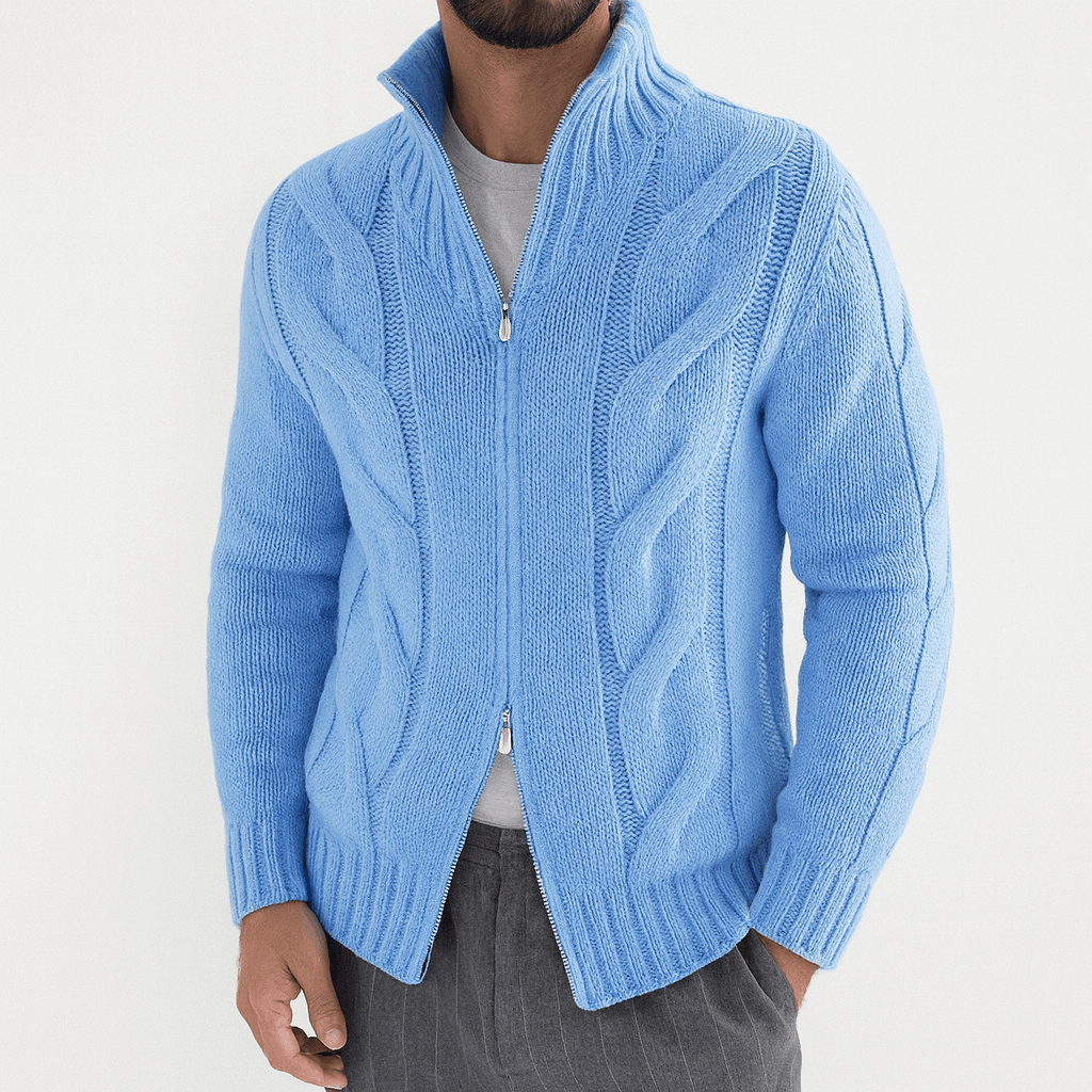 LUXEOUTFIT | Strickjacke mit durchgehendem Reißverschluss 1