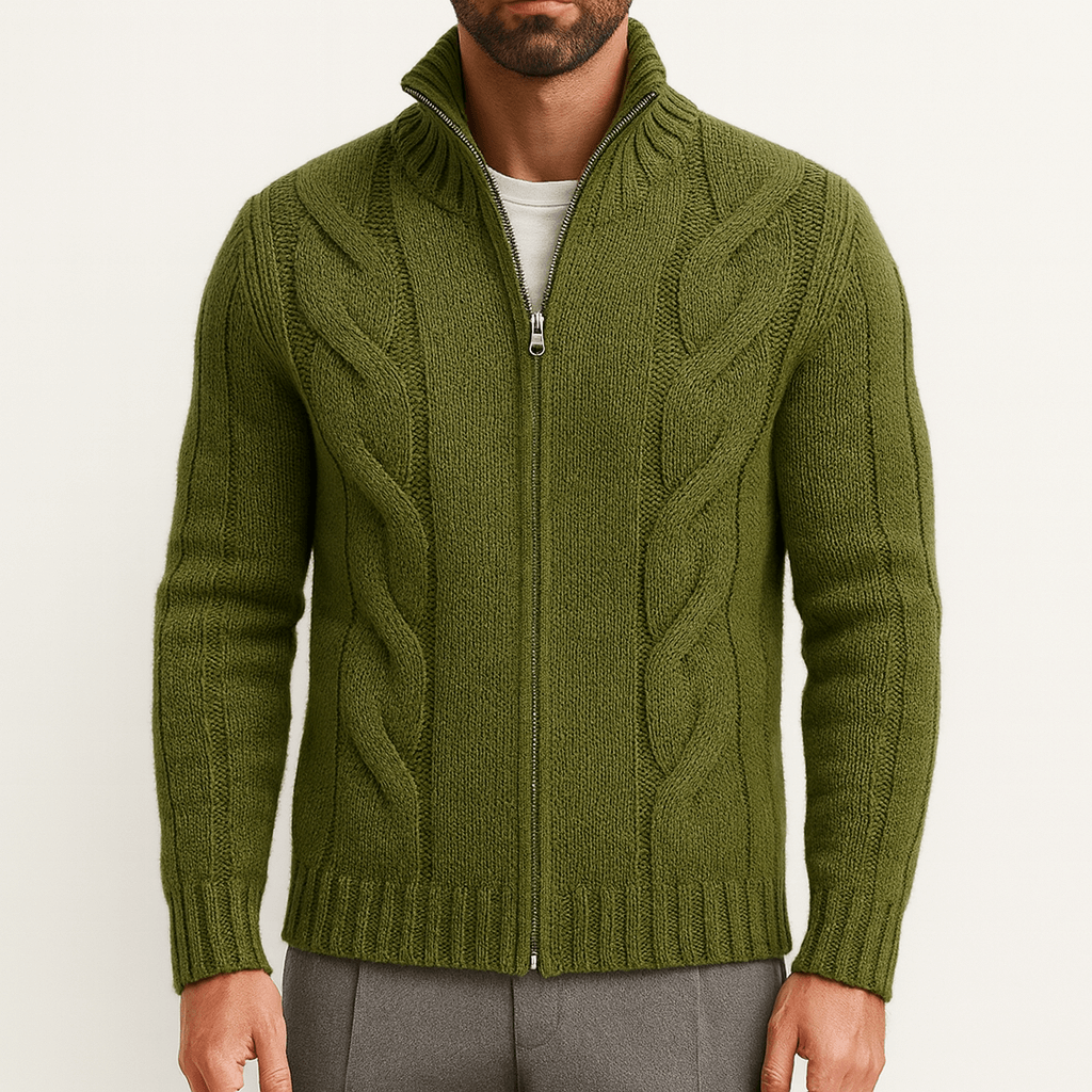 LUXEOUTFIT | Strickjacke mit durchgehendem Reißverschluss 2