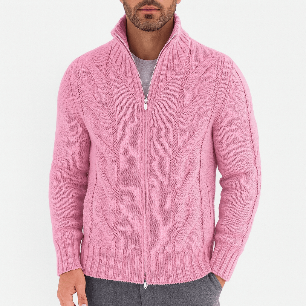 LUXEOUTFIT | Strickjacke mit durchgehendem Reißverschluss 3