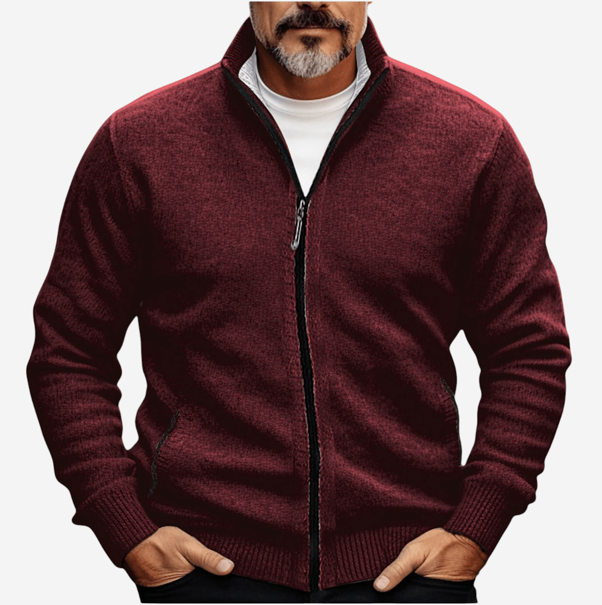 LUXEOUTFIT | Strickjacke mit durchgehendem Reißverschluss 3