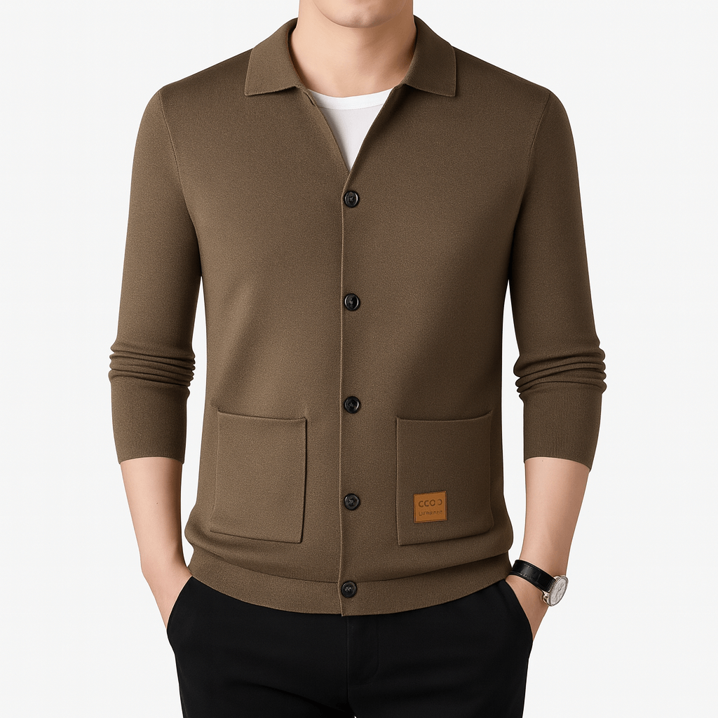 LUXEOUTFIT | Strickjacke mit schmalem Kragen 1