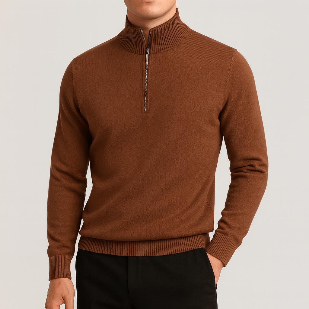 LUXEOUTFIT | Strickpullover mit Reißverschluss 2