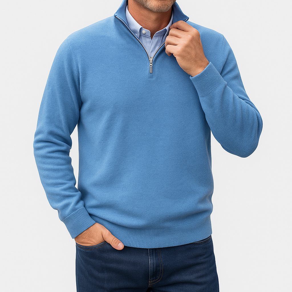 LUXEOUTFIT | Strickpullover mit Reißverschlusskragen 11
