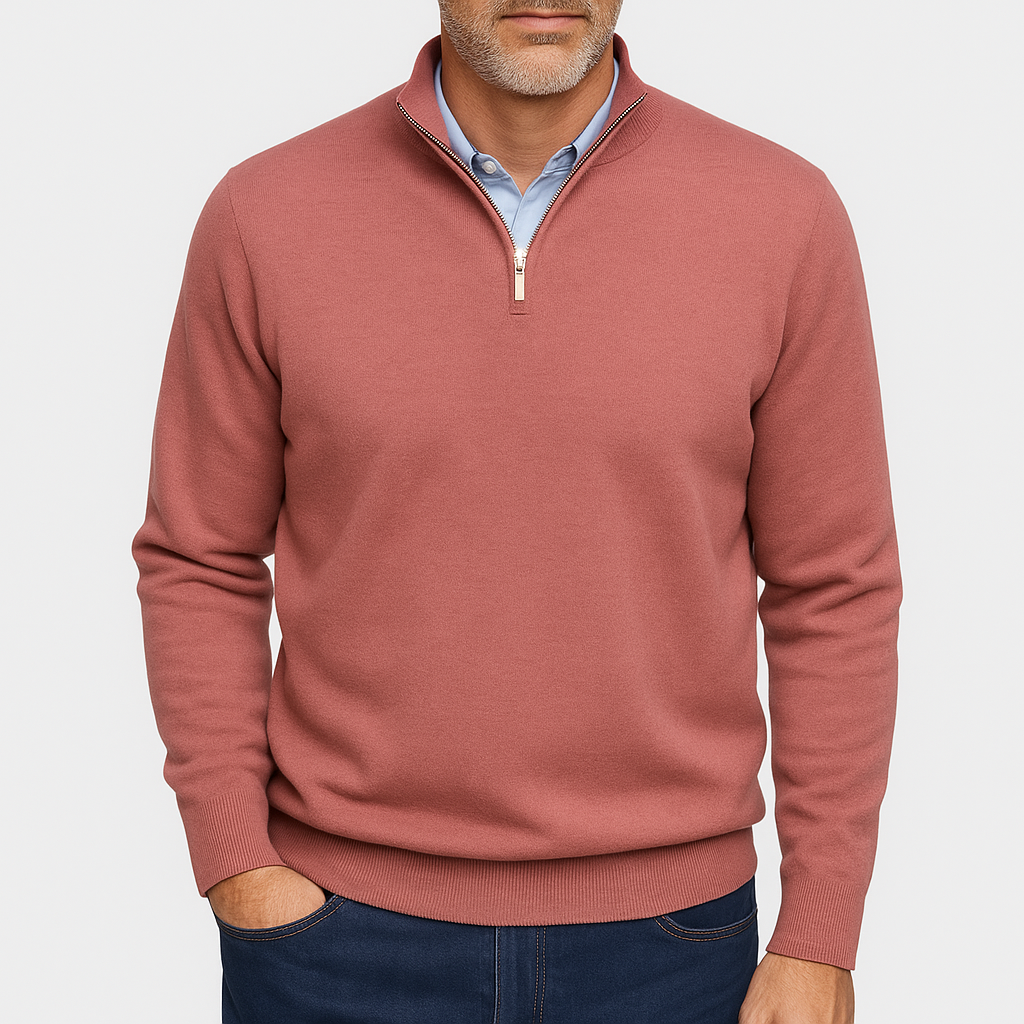 LUXEOUTFIT | Strickpullover mit Reißverschlusskragen 3