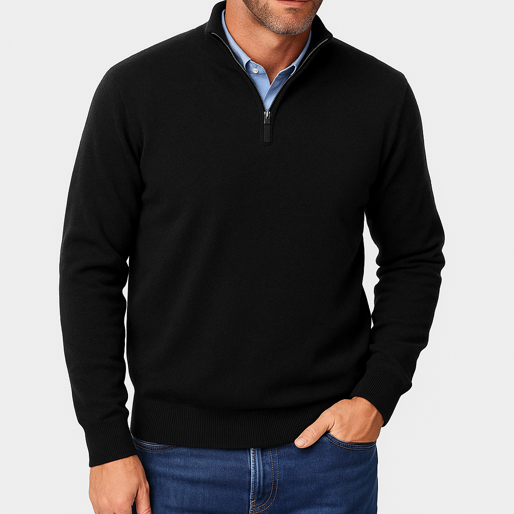 LUXEOUTFIT | Strickpullover mit Reißverschlusskragen 4