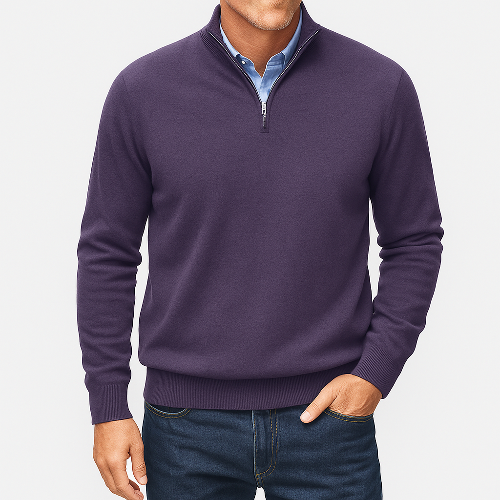 LUXEOUTFIT | Strickpullover mit Reißverschlusskragen 5