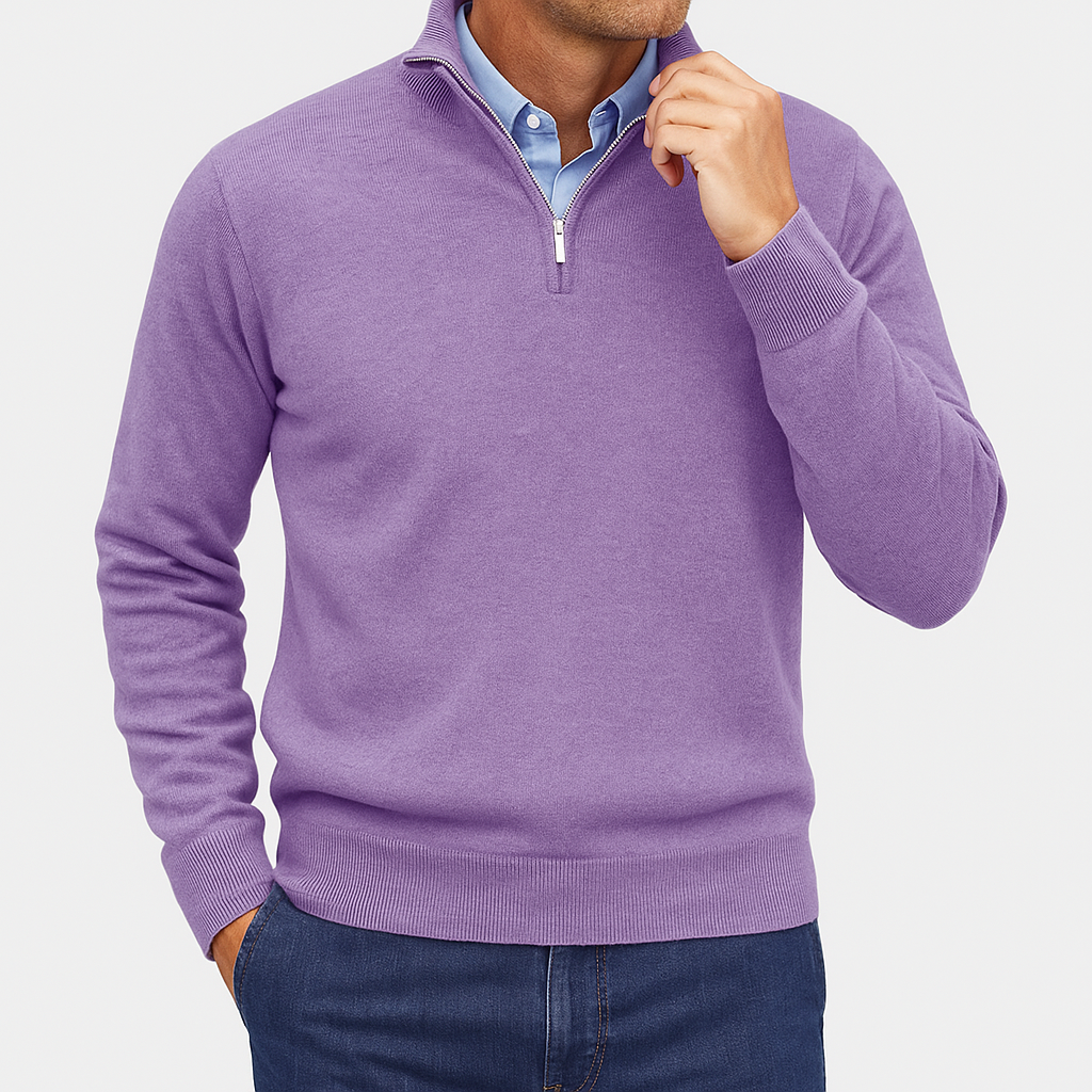 LUXEOUTFIT | Strickpullover mit Reißverschlusskragen 6