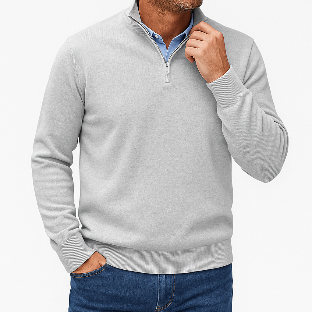 LUXEOUTFIT | Strickpullover mit Reißverschlusskragen 8